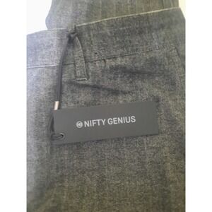 Nifty Genius Mens 33 32 Gray Herringbone Rayon Blend Soft Dress Pants New
